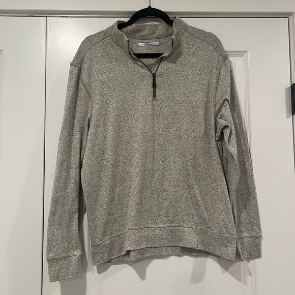 Greg Norman Men's Quarter Zip Long‎ Sleeve Pullover Sweatshirt Tan Size Medium - Picture 1 of 5